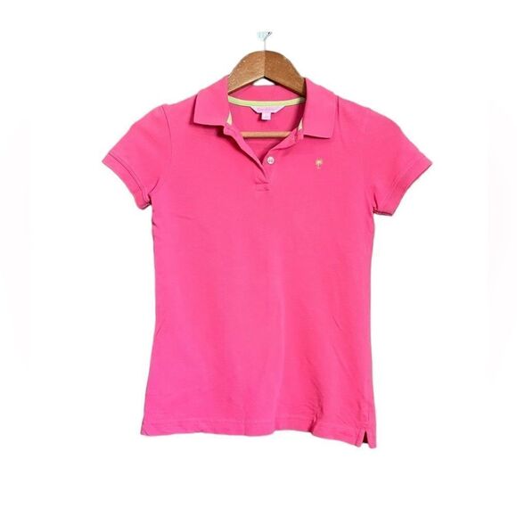 Lilly Pulitzer pink short  sleeve polo top - Picture 1 of 9